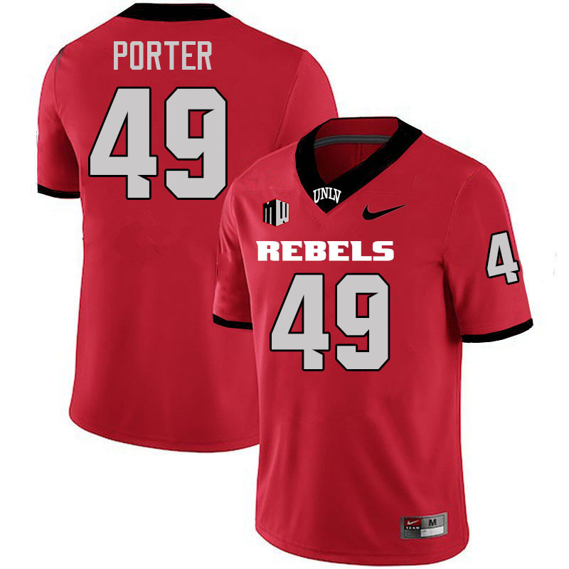 Men #49 Andre Porter UNLV Rebels College Football Jerseys Stitched-Scarlet